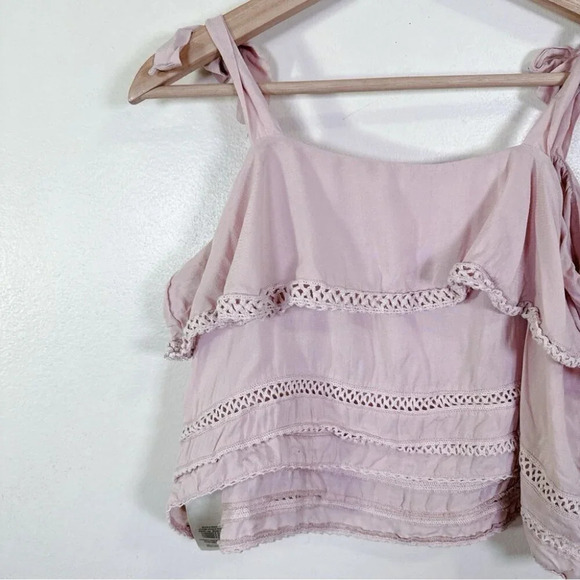 Aritzia Wilfred  Womens Size Medium Lace Ruffle Tank Top - Picture 10 of 12